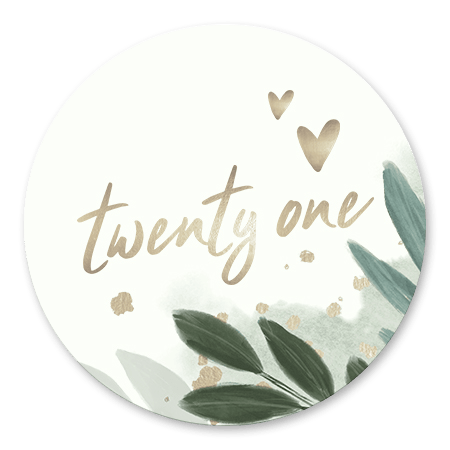 Twenty one botanisch met gouden hartjes